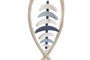 DKD Home Decor Decoración Colgante de Pez Azul y Blanco en MDF con Cuerda