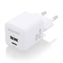 Aisens Cargador de Pared GaN 25W con USB-C PD3.0 y USB-A QC3.0 Blanco