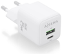 Aisens Cargador de Pared GaN 25W con USB-C PD3.0 y USB-A QC3.0 Blanco