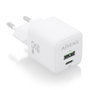 Aisens Cargador de Pared GaN 25W con USB-C PD3.0 y USB-A QC3.0 Blanco