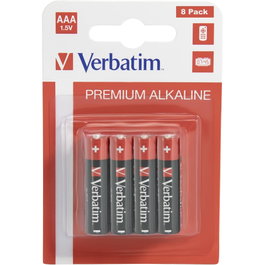 Verbatim Baterías Alcalinas Micro AAA LR 03, Pack de 8