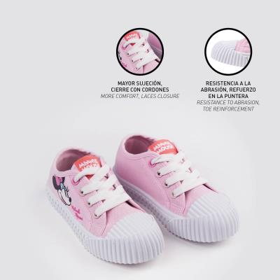Zapatilla Loneta Suela Pvc Cordones Minnie Rosa 30 Zapatilla Loneta Suela Pvc Cordones Minnie Rosa 30