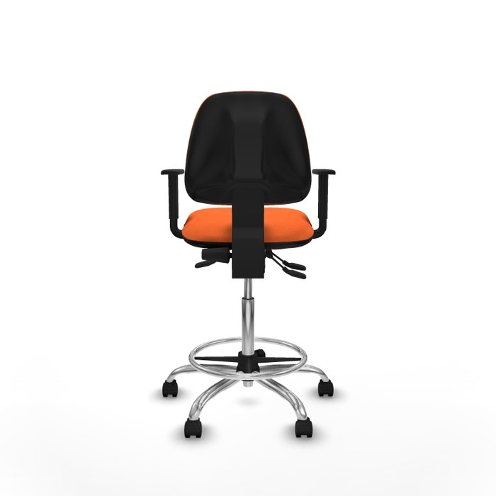 PIQUERAS Y CRESPO Taburete Isso AS Bali naranja con brazos 1D