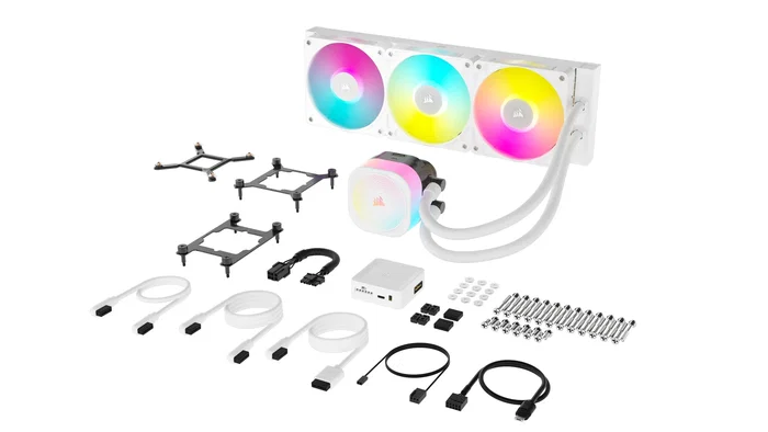 Corsair iCUE LINK TITAN RX RGB Kit de Refrigeración Líquida para CPU AIO, 360mm, Radiador de 3 Ventiladores de 120mm, Blanco, CW-9061021-WW