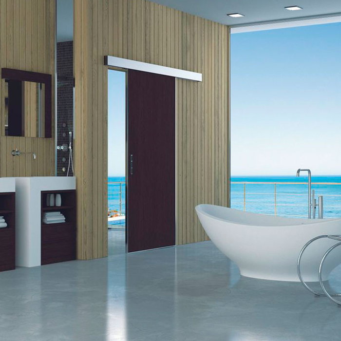 TERNO Eclettica Kit Puerta Corredera Madera Amortiguado 80Kg Perfil Aluminio 3m Puerta Deslizante Corredera