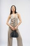 Lucky Bees Bolso 1233 - Gris, Negro, Bolso de Mano de Piel de Polivinilo Elegante y Versátil con un Bolsillo Interior