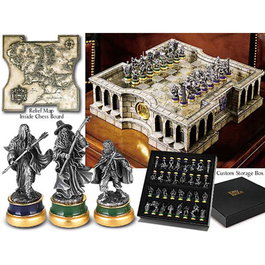 The Noble Collection Ajedrez El Señor de los Anillos de Peltre Figuras Coleccionables Edición Limitada
