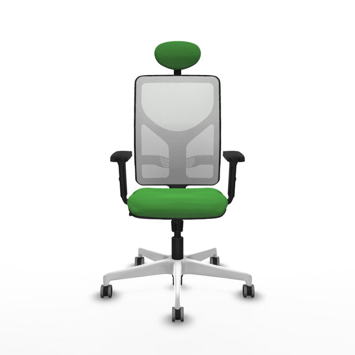 PIQUERAS Y CRESPO Silla de oficina Motilla con mecanismo Sincro, Verde y Blanco