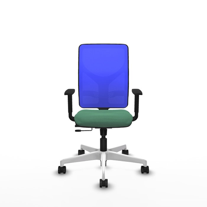 PIQUERAS Y CRESPO Silla de oficina Motilla con mecanismo Sincro/Traslack, Verde esmeralda y Azul