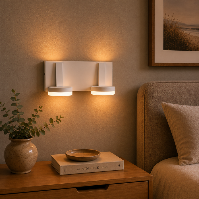 Ava Aplique LED Pared 10W 850Lm 4200K 40.000h Blanco IP25 [HO-WL-101-2x5W-W-W]
