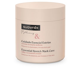 Suavinex Crema Cuidado Esencial para Prevenir Estrías 400 ml - Con Colágeno Marino, Karité y Vitamina E - Textura Sedosa - 95% Ingredientes Naturales - Dermatológicamente Testada