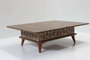 Hanah Home Mesa de Café Ada Nogal Tablero de Partículas Melamina Patas Plástico Dimensiones Ajustables 90-120 cm