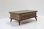 Hanah Home Mesa de Café Ada Nogal Tablero de Partículas Melamina Patas Plástico Dimensiones Ajustables 90-120 cm