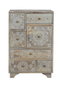 Giner y Colomer Telefonera Madera de Mango Natural 7 Cajones Mueble Auxiliar Artisanal