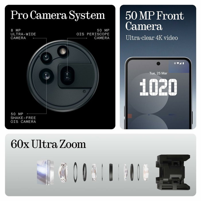 Nothing Phone (3a) Pro 256GB Negro, 12GB RAM, 6.77 AMOLED