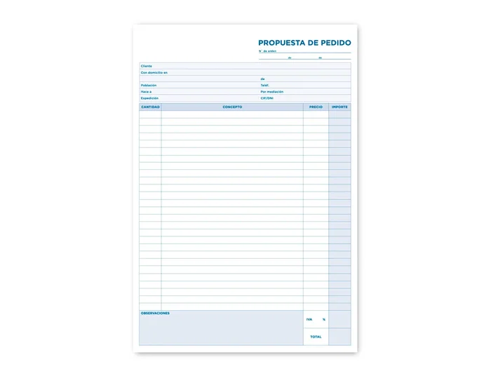 Liderpapel Talonario Pedidos Folio Original 125 Hojas 210 x 315 mm