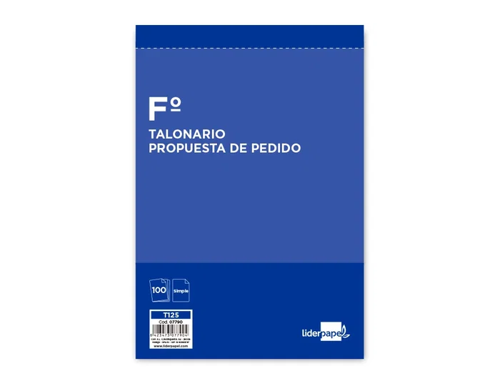 Liderpapel Talonario Pedidos Folio Original 125 Hojas 210 x 315 mm