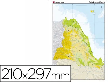 Teide Mapa mudo color Din A4 Cataluña físico Teide Mapa mudo color Din A4 Cataluña físico