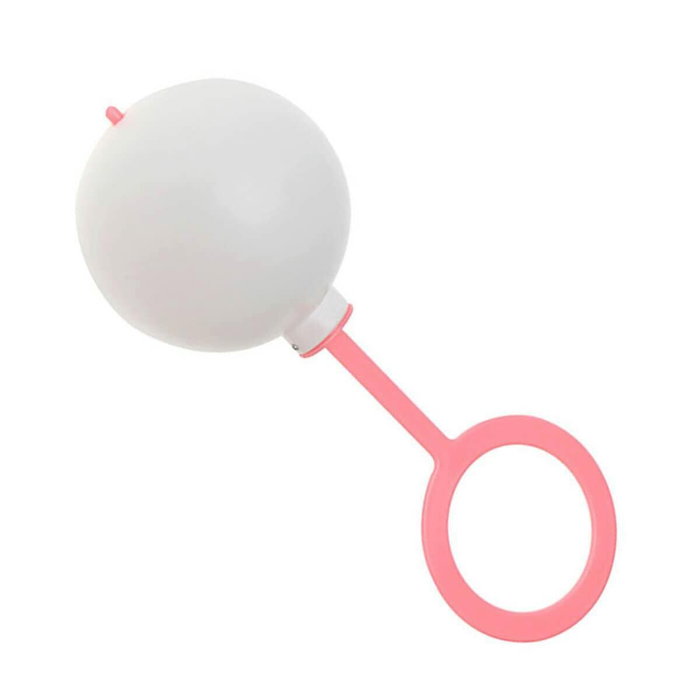 Atosa Sonajero Gigante Blanco con Mango Rosa 40x15 cm