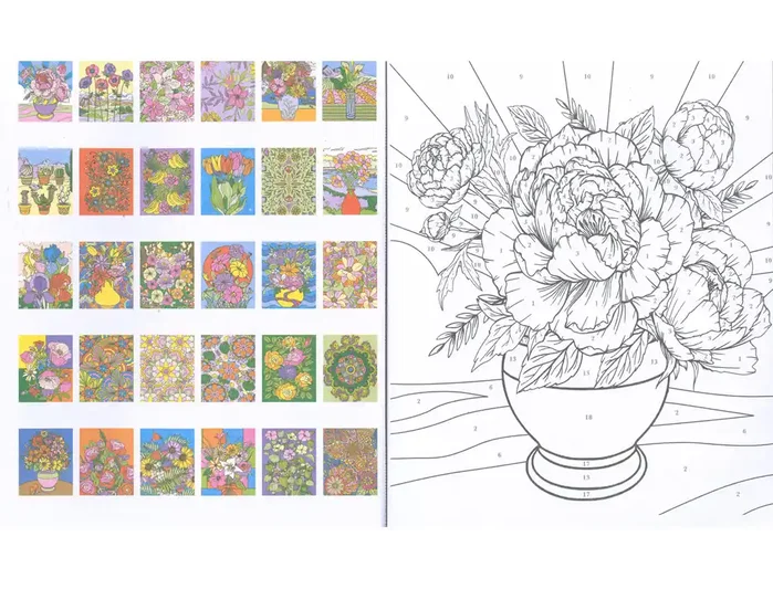 Susaeta Cuaderno de colorear flores por números 64 páginas Susaeta Cuaderno de colorear flores por números 64 páginas