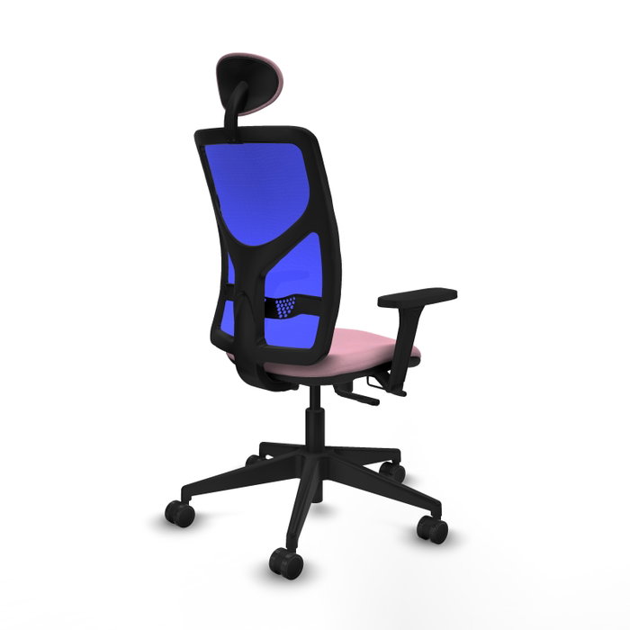 PIQUERAS Y CRESPO Silla de oficina Motilla Rosa y Azul con mecanismo Sincro/Traslack