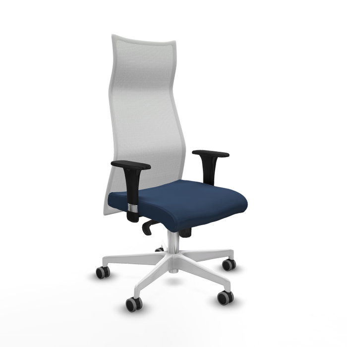 PIQUERAS Y CRESPO Sillón Albacete con mecanismo Sincro, Azul marino y Blanco PIQUERAS Y CRESPO Sillón Albacete con mecanismo Sincro, Azul marino y Blanco