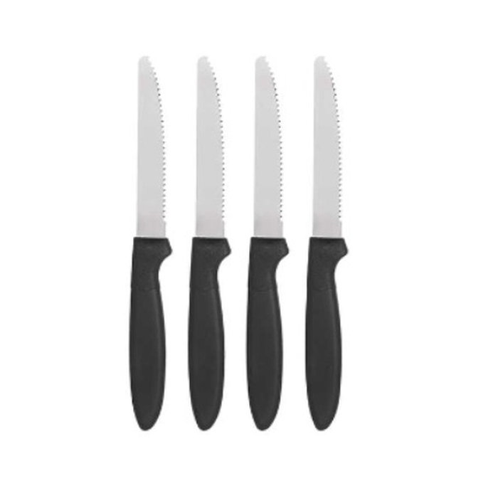 Set de Cuchillos Kinvara Negro Plateado Acero Inoxidable Plástico 19,5 cm 12,5 x 26,2 x 1 cm (12 Unidades)