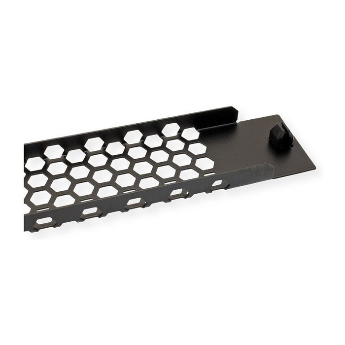 VALUE Panel Ciego de Relleno para Rack 1U, Ventilado con Bisagras, Acero Negro - 50 mm * 490 mm * 30 mm