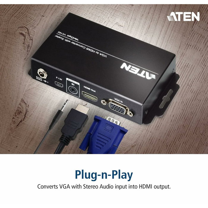 ATEN VC182 Convertidor de vídeo VGA/RCA a HDMI ATEN VC182 Convertidor de vídeo VGA/RCA a HDMI