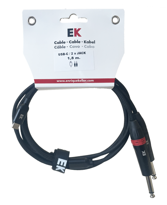 Cable Ek Audio Usb-C Jack Macho X2 Mono 1,8 m Cable Ek Audio Usb-C Jack Macho X2 Mono 1,8 m