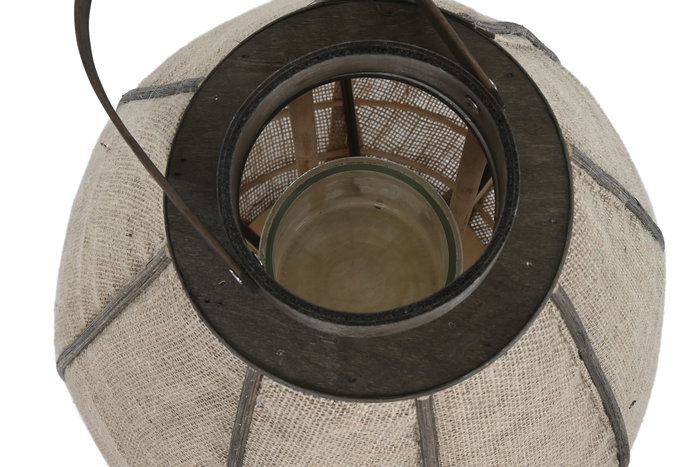 DKD Home Decor Portavelas Oriental Natural Yute Bambú 36 x 63 x 36 cm