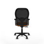 PIQUERAS Y CRESPO Silla de oficina Alocén con mecanismo traslack, malla negra y asiento naranja