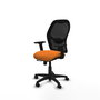 PIQUERAS Y CRESPO Silla de oficina Alocén con mecanismo traslack, malla negra y asiento naranja