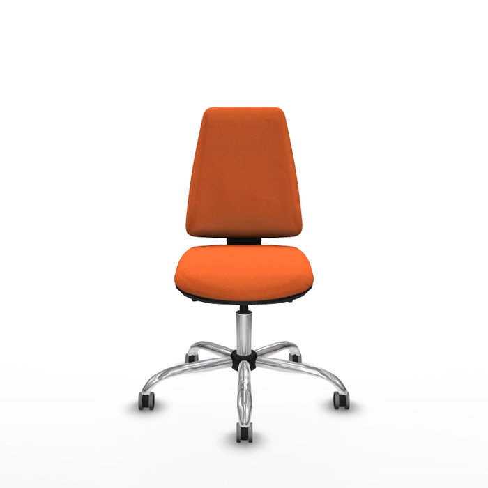 PIQUERAS Y CRESPO Silla de oficina Elche con mecanismo Asincro, Tela Naranja y Base cromada