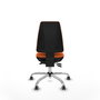PIQUERAS Y CRESPO Silla de oficina Elche con mecanismo Asincro, Tela Naranja y Base cromada