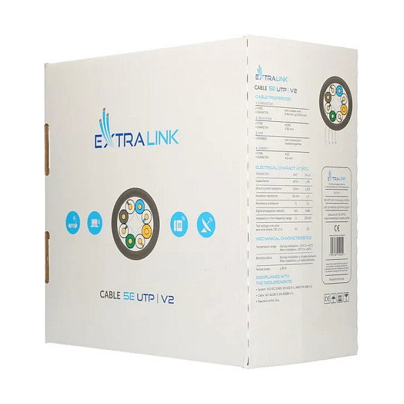 Extralink Cable de red CAT5E UTP V2 Interior 305m Gris