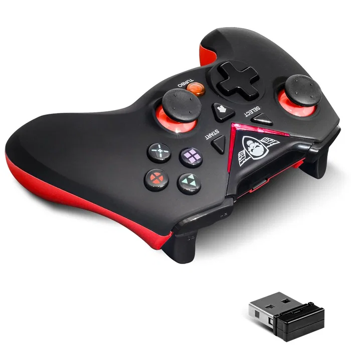 Spirit of Gamer XGP Gamepad Inalámbrico 2.4 GHz para PlayStation 3 y PC, Mando con 12 Botones, Vibración, Joystick Analógico 360° y Función Rapid Fire