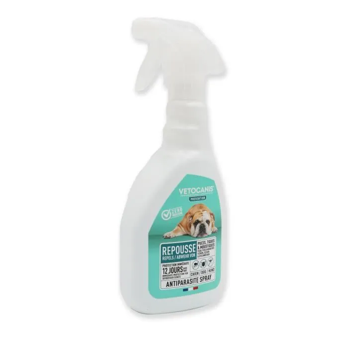 Vetocanis Spray Repelente de Pulgas, Garrapatas y Mosquitos para Perros - 500 ml