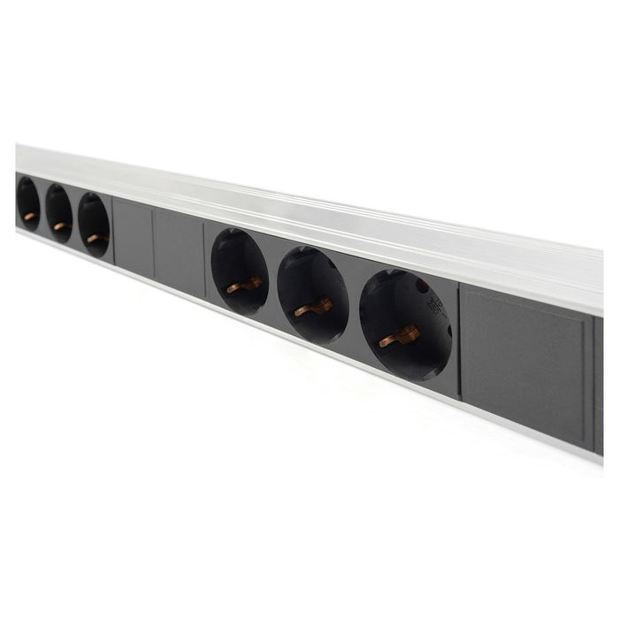 Digitus Regleta de Conexión de 18 Enchufes con Protección contra Sobretensiones de Aluminio