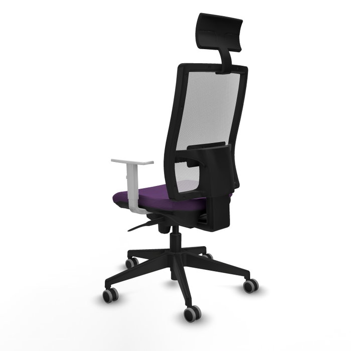 PIQUERAS Y CRESPO Silla de oficina Horna con mecanismo Sincro, Morado y Blanco