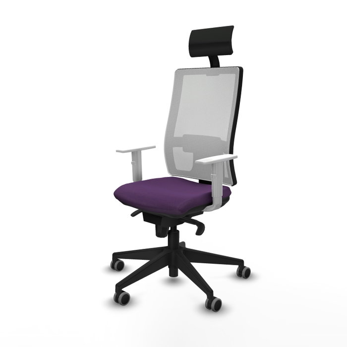 PIQUERAS Y CRESPO Silla de oficina Horna con mecanismo Sincro, Morado y Blanco
