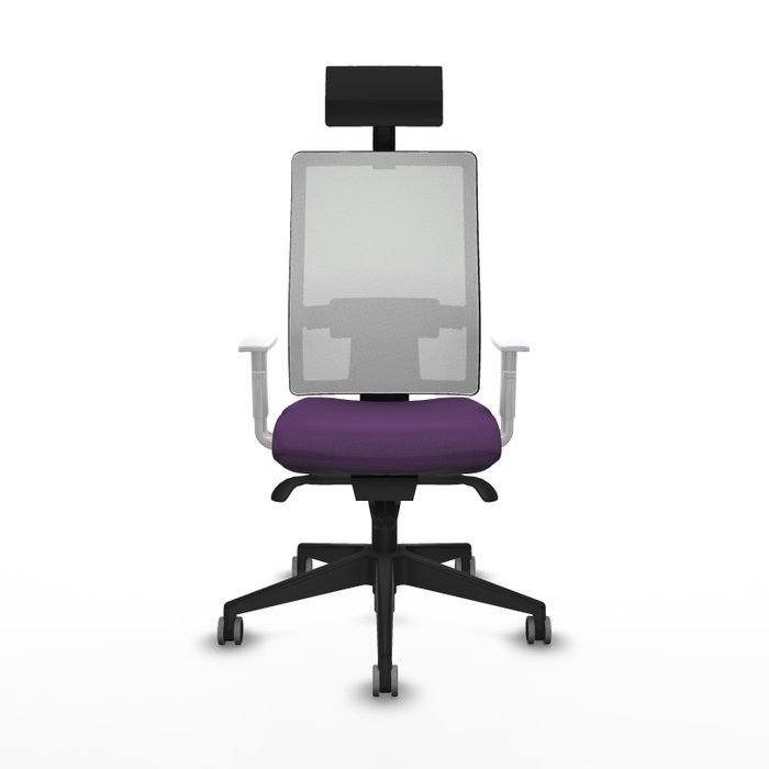 PIQUERAS Y CRESPO Silla de oficina Horna con mecanismo Sincro, Morado y Blanco