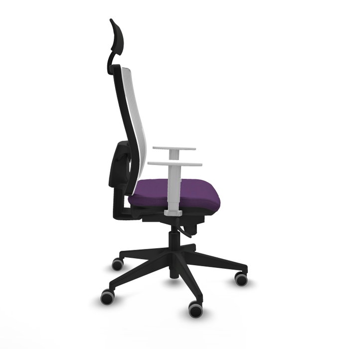 PIQUERAS Y CRESPO Silla de oficina Horna con mecanismo Sincro, Morado y Blanco