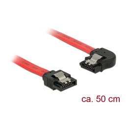 DeLOCK Cable SATA 6 Gb/s 50 cm recto/ángulo izquierda rojo
