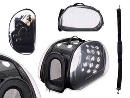 MASCOW Transportin Transparente Negro Pequeño 37 x 22 x 7.5 cm (Set de 6)