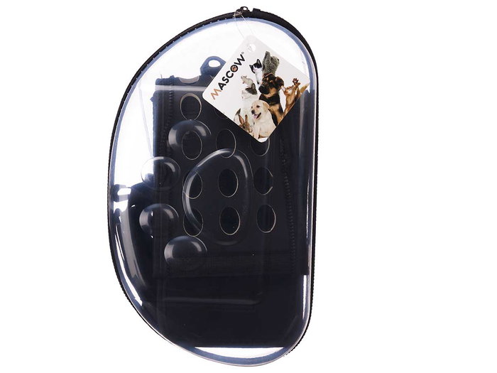 MASCOW Transportin Transparente Negro Pequeño 37 x 22 x 7.5 cm (Set de 6)