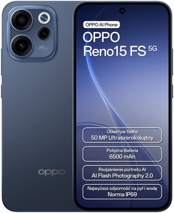 Oppo Reno 15 FS 5G 8/512GB Granatowy Oppo Reno 15 FS 5G 8/512GB Granatowy