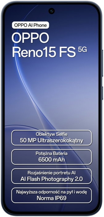 Oppo Reno 15 FS 5G 8/512GB Granatowy Oppo Reno 15 FS 5G 8/512GB Granatowy