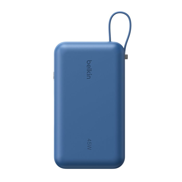 Belkin Power Bank 20.000 mAh con cable USB-C integrado, 45W, Azul Belkin Power Bank 20.000 mAh con cable USB-C integrado, 45W, Azul
