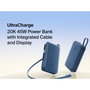 Belkin Power Bank 20.000 mAh con cable USB-C integrado, 45W, Azul